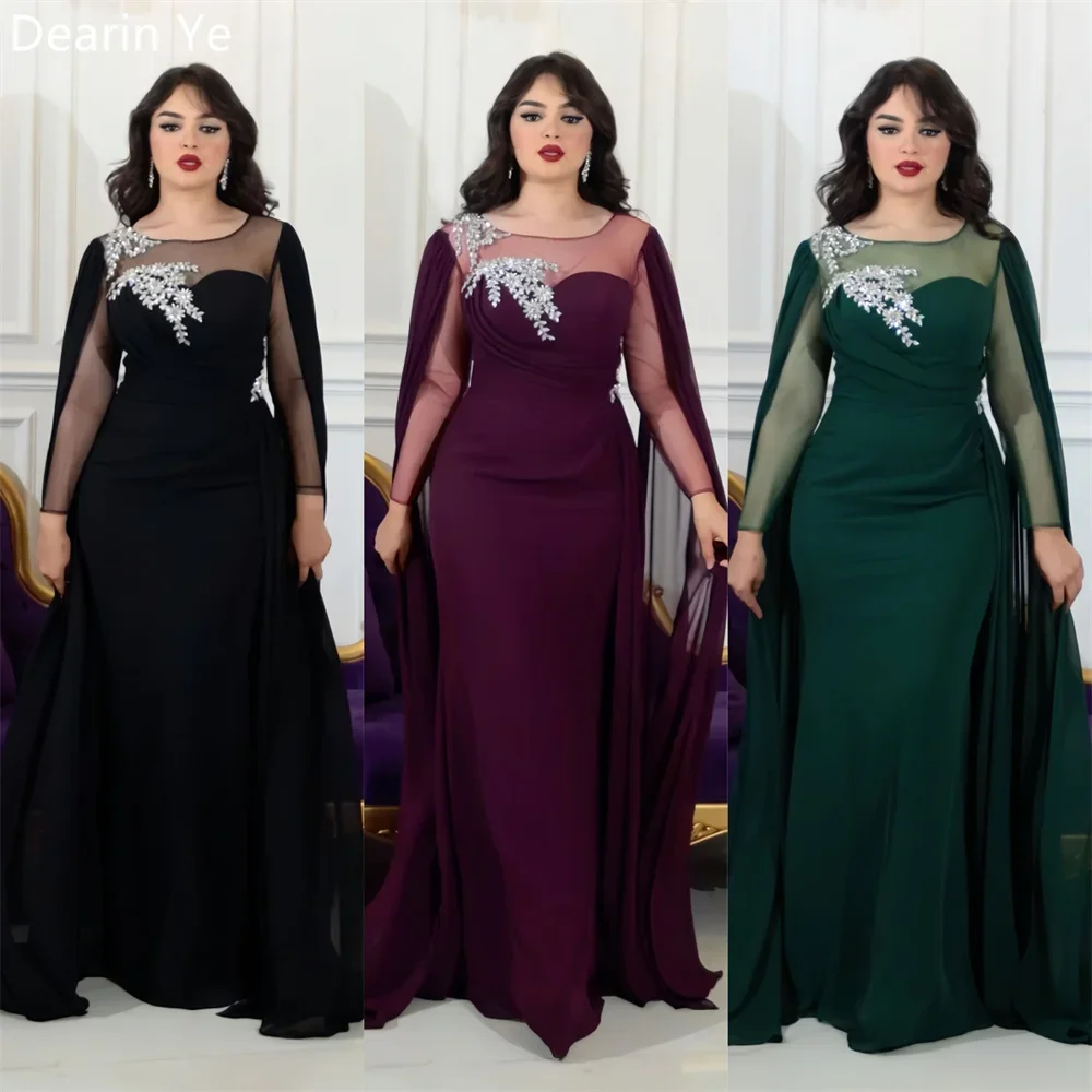 

Saudi Arabia Formal Gown Dearin Scoop Neckline Column Floor Length Skirts Stole Bespoke Occasion Dresses Prom Evening Dress