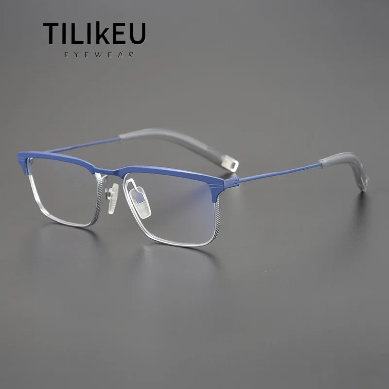 

Vintage Business Men's Glasses Frames Ultra-light Japanese Designer Pure Titanium Half-Rim Myopia Prescription Eyeglasses Frames