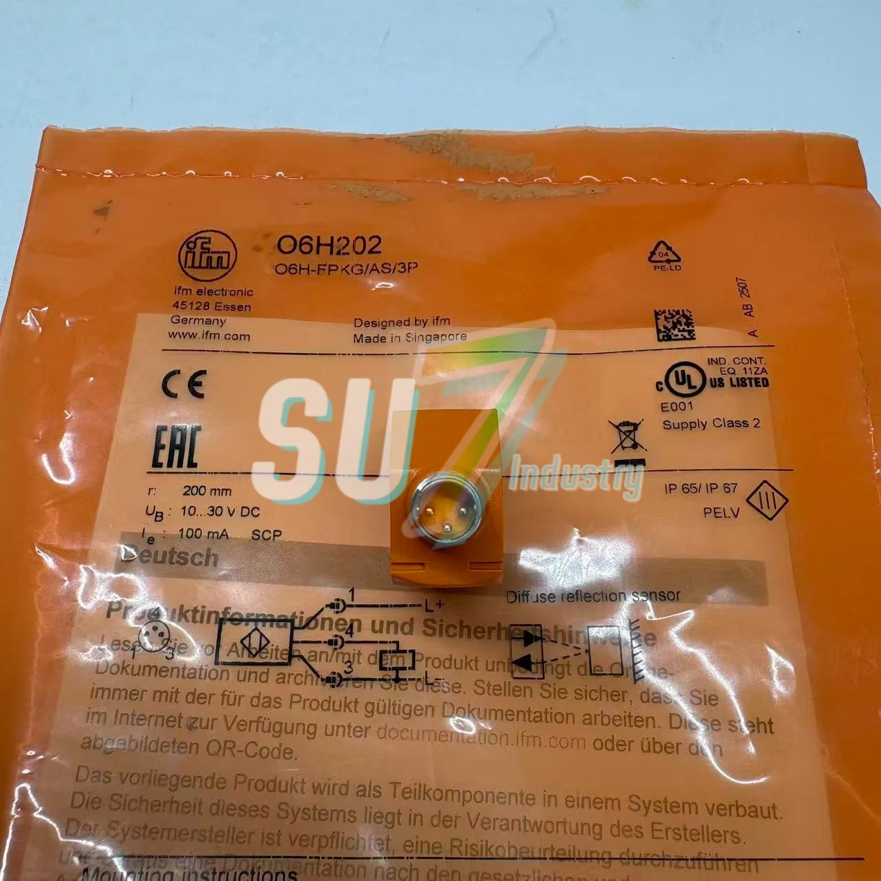 100% NOVO sensor fotoelétrico O6H202 O6H-FPKG/AS/3P