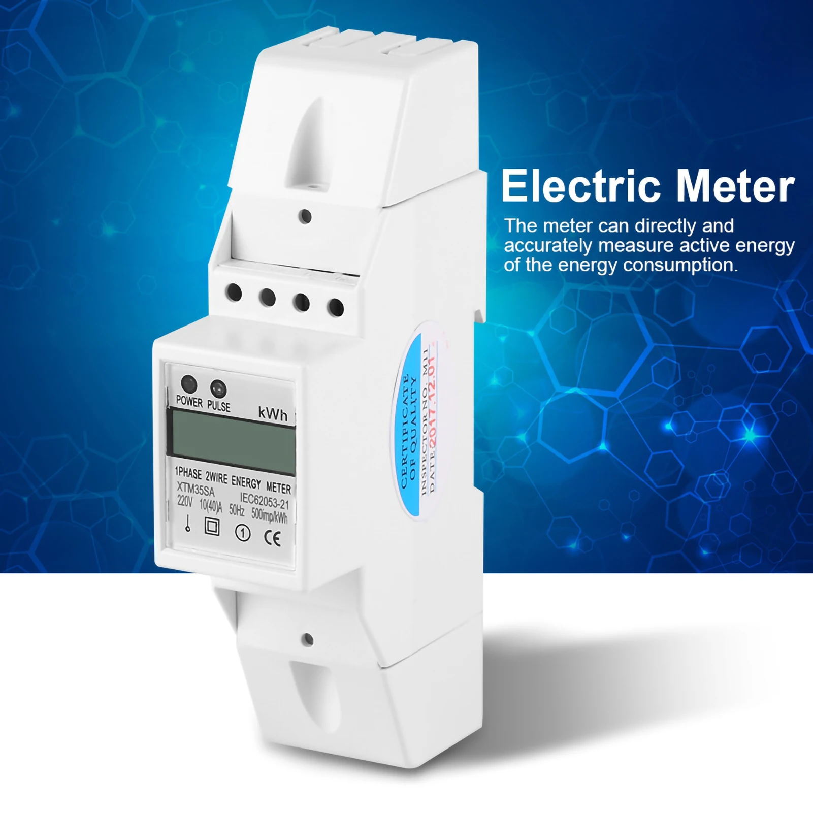 

Din Rail Electric Meter Single Phase Electric Meter Digital LCD Single Phase Din Rail Electric Meter 10-40A Electronic KWh Meter