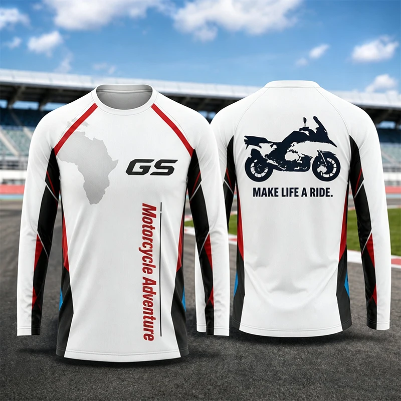 GS Adventure Motorrad Comfortable Long Sleeve Motorcycle Riding T-Shirt Outdoor Casual Top for Motorcycle Travel Adventures Top
