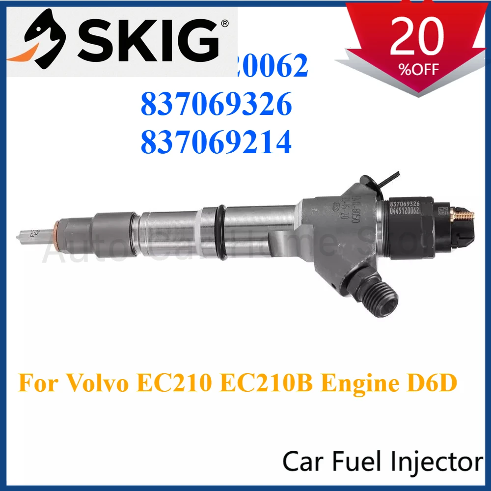 

Suitable 0445120062 837069214 New Diesel Fuel Injector Nozzle For Volvo EC210 EC210B Engine D6D