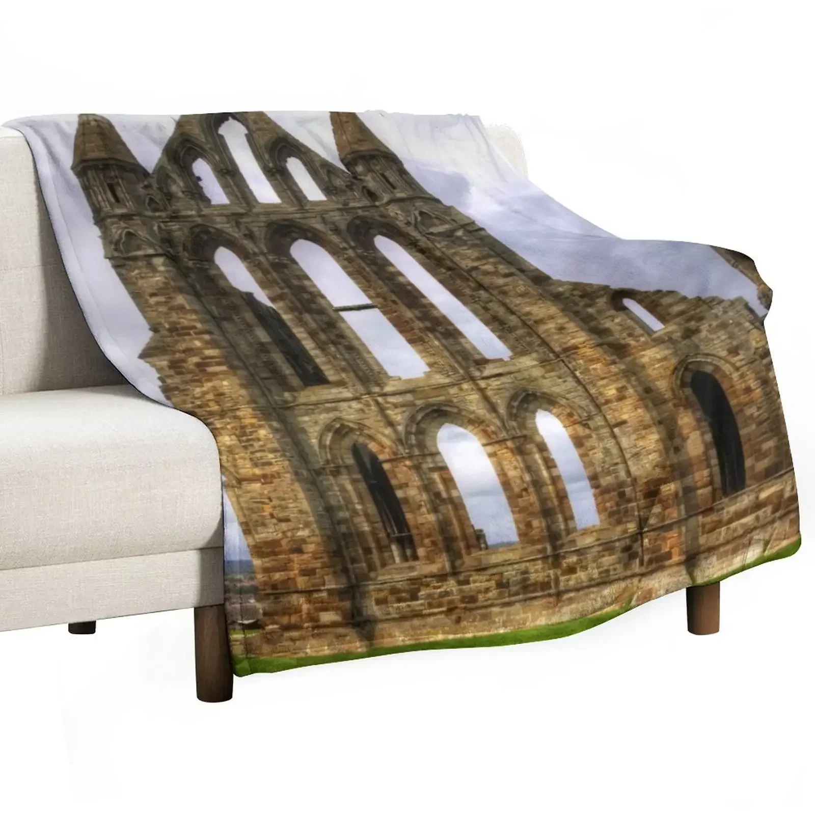Whitby Abbey Remains Throw Blanket Luxury St Winter beds Plaid Sleeping Bag Luxury Designer Decorative Throw Blankets