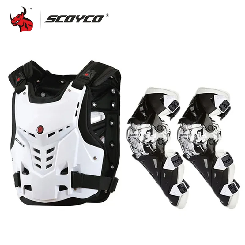 

Motocross Body Armor Motorcycle Jacket Motocross Moto Vest Back Chest Protector Off-Road Dirt Bike Protective Gear Knee Pads