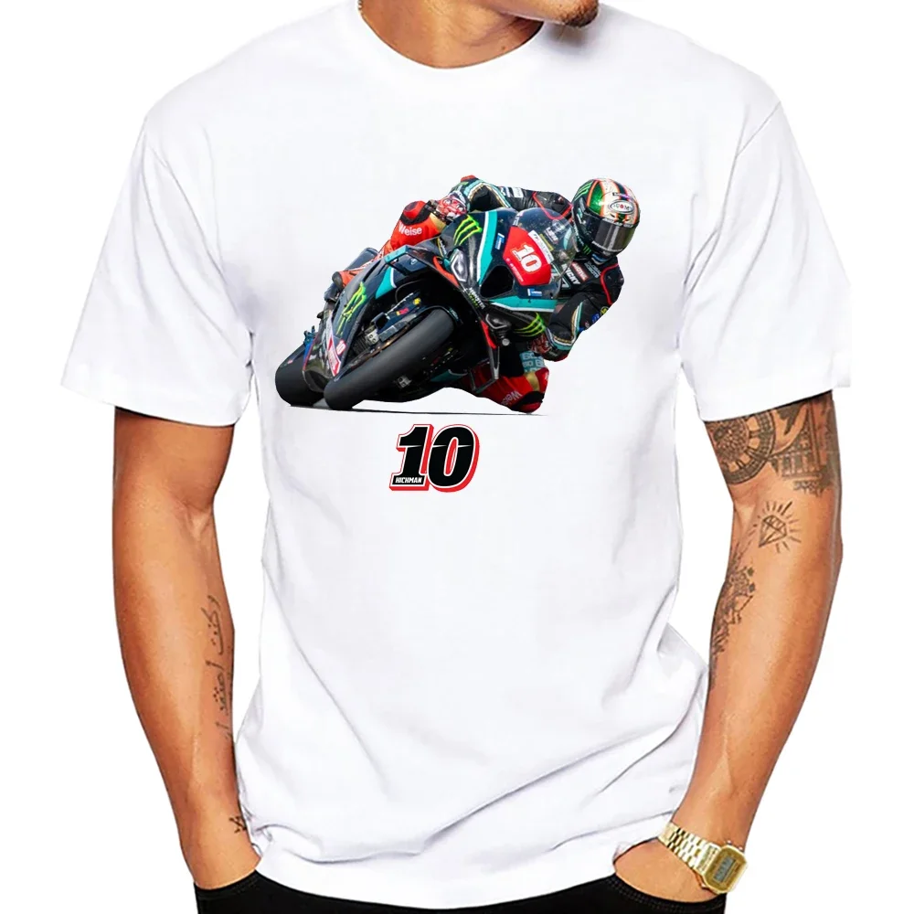 

Peter Hickman 10 Moto Race Riding T-Shirt Men Short Sleeve Hip Hop Boy Adventure Sport Casual White Tops Motorcycle Rider Tees