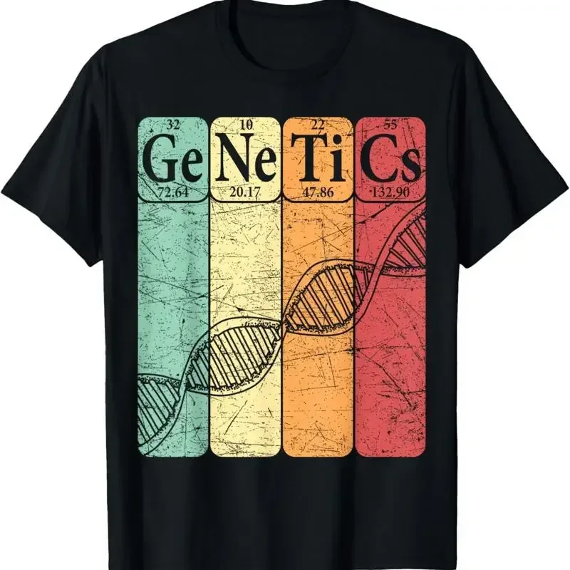 DNA Genetics Periodic Table Elements Biologist Retro Genetic T Shirt
