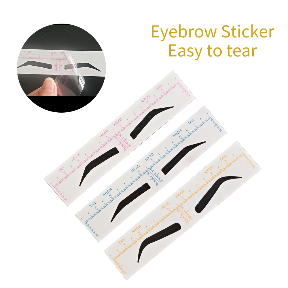 15/25 Stuks Wegwerp Airbrush Wenkbrauw Sticker Microblading Brow Stencil Brow Heerser Sticker Meten Shaping Tool PMU Accessoires