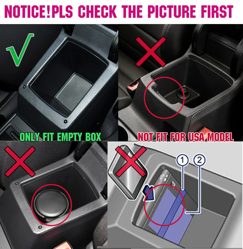 FIT FOR VOLKSWAGEN VW GOLF 7 MK7 2013 2014-2017  ARMREST ARM REST STORAGE BOX CENTER CONSOLE COMPARTMENT GLOVE TRAY ORGANISER