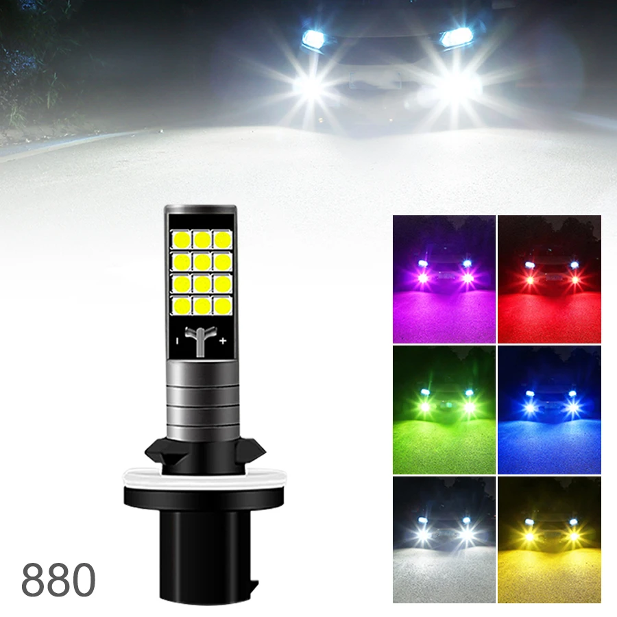 

2pcs 880 3030 Chips Car Fog Light 24 LED Super Bright Automotive Fog Lamp Bulb for Car Truck Driving Daytime Running Light DRL