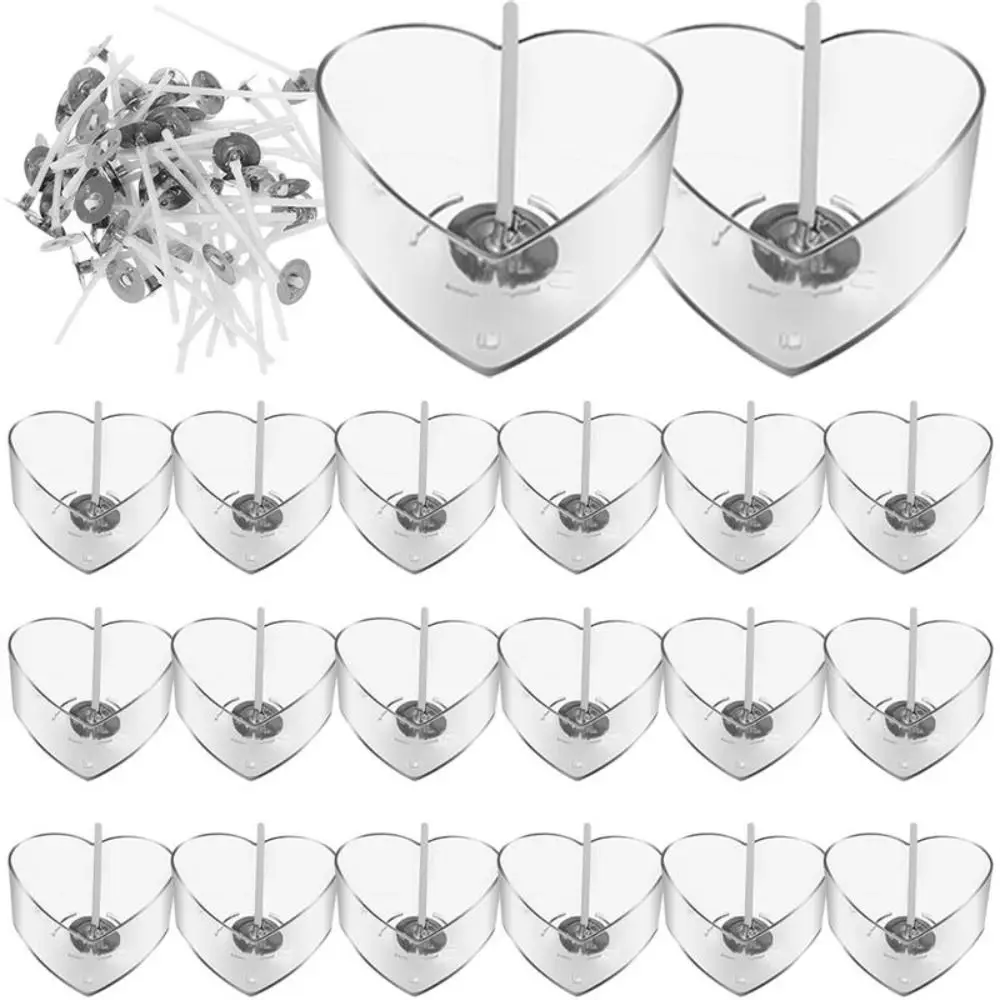 Heart Empty Tealight Cups Holders Candle Wax Tins Jars Cases Containers Molds DIY Candle Making Party Decor