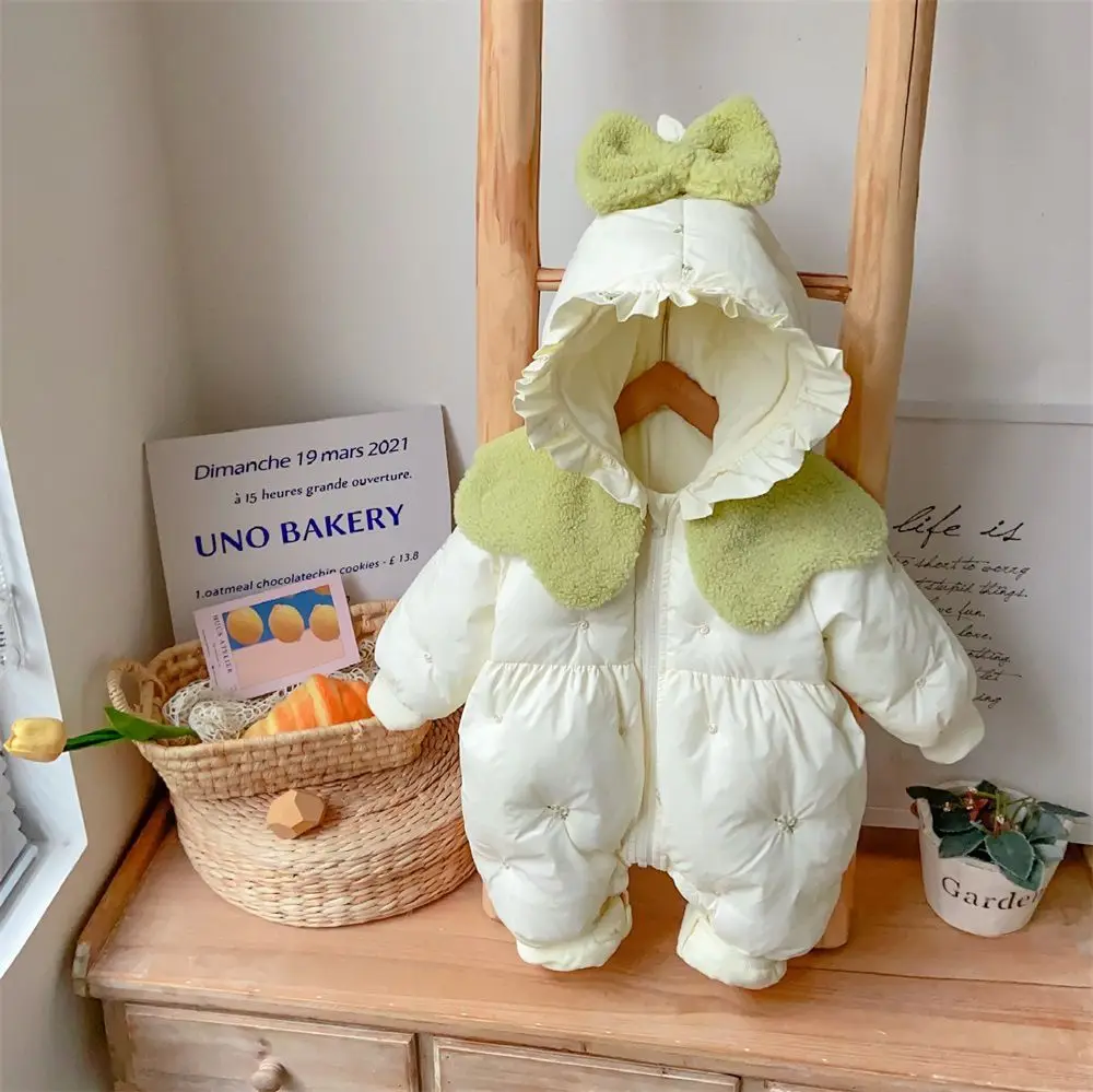 ملابس قطنية للأطفال، ملابس شتوية، بذلة قطنية، فتاة لطيفة، ملابس شتوية سميكة قطيفة، ملابس خارجية