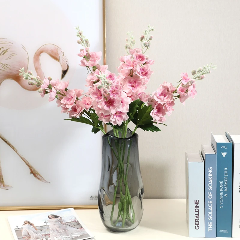 1Pc Moisturizing Real Touch Delphinium Artificial Flowers Decoration Wedding Party Floral Luxuy Home Decor Fake Flowers Hyacinth