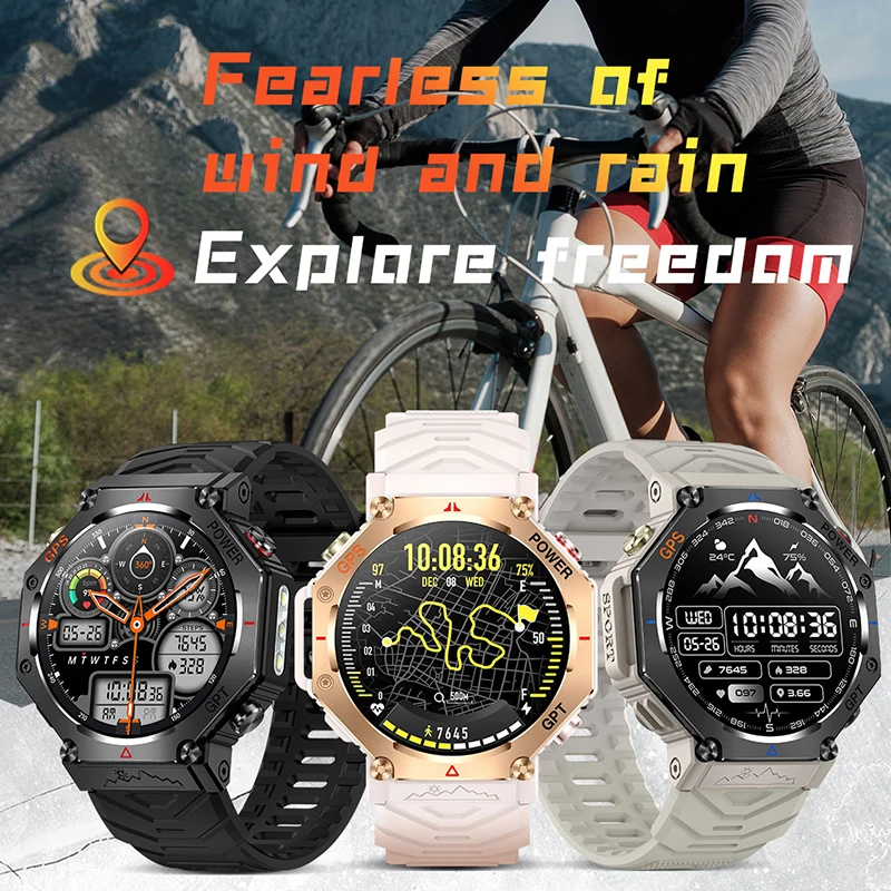 GEJIAN Nuovo orologio da uomo Smart Phone 5.3 con torcia incorporata + 100 modalità sportive Funzione di conteggio dei passi Nuovo orologio da esterno