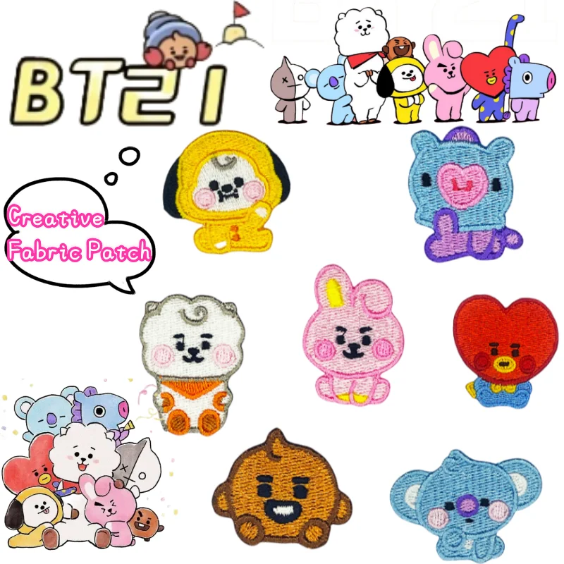 

BT21 koya shooky mang two-dimensional embroidered cloth patch badge special for clothes shoes and hats convenient embroidery