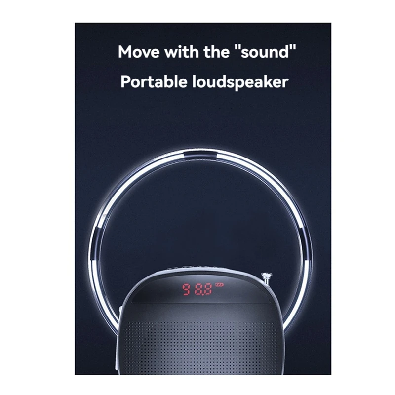 Portable Voice Amplifier Wired Voice Amplifiers Speaker FM Radio Headworn Microphone Loudspeaker For Teachers