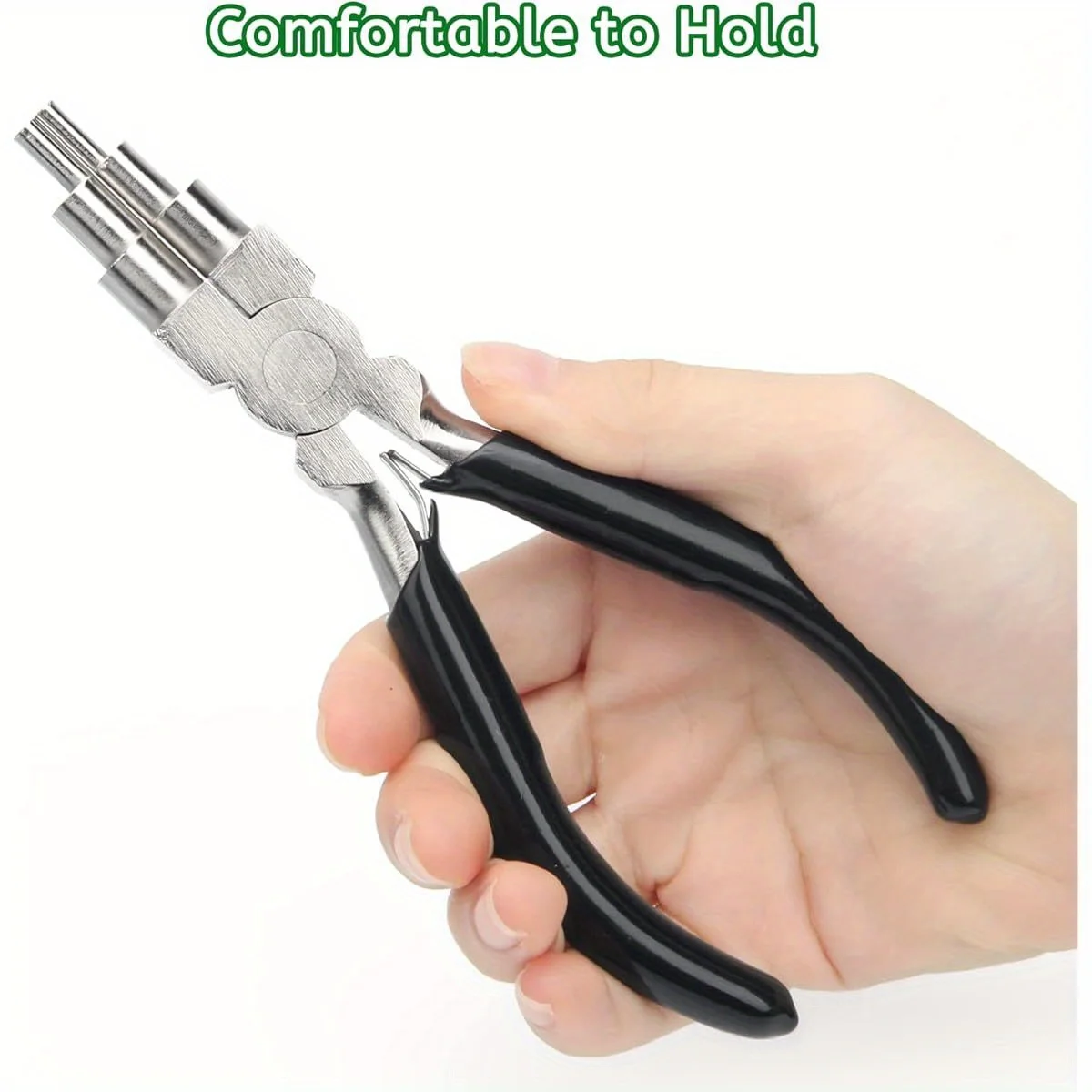 6 in 1 Wire Wrapping Pliers Round Nose Bending Loop Making Stainless Copper Wire Jewelry Tool Wear-Resistant Anti-Slip Grip
