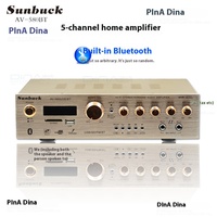 SUNBUCK AV-580BT Bluetooth HiFi Amplifiers 220V 5CH Home Power Amplifier Stereo AV Surround Digital Amplifiers FM Karaoke