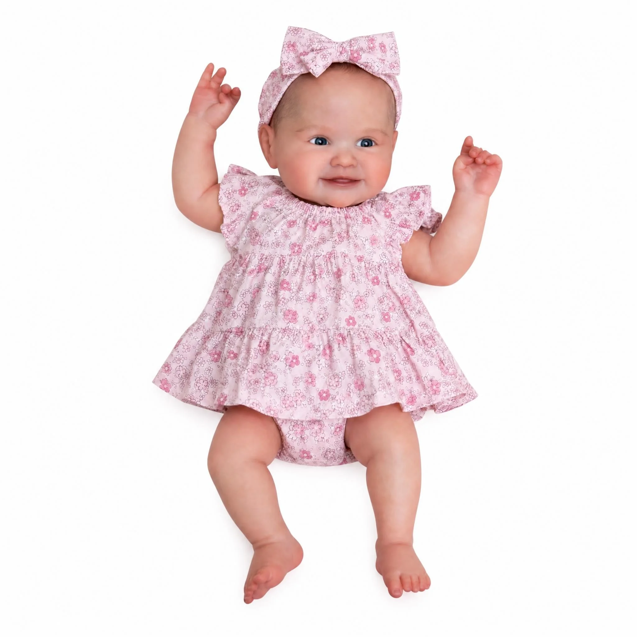 NPK 19inch 3D painted visible veins smilling summer hand made soft vinyl doll with cloth body cuddly Baby