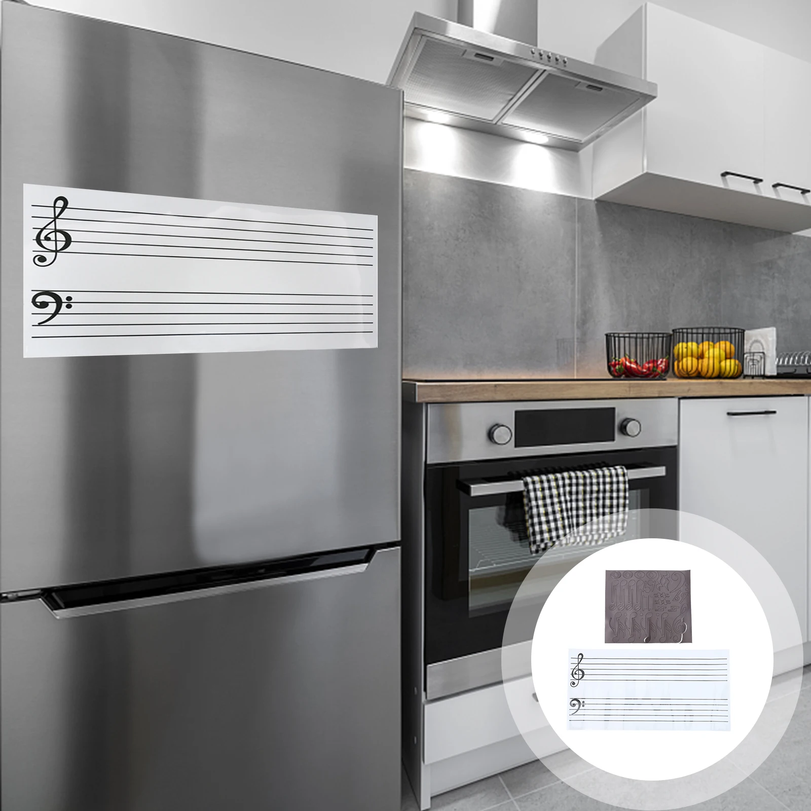 1 set Magnetic Note Stickers Pvc Reusable Musical Teaching Whiteboard Tools Fridge Decor Lightweight Storage Folder