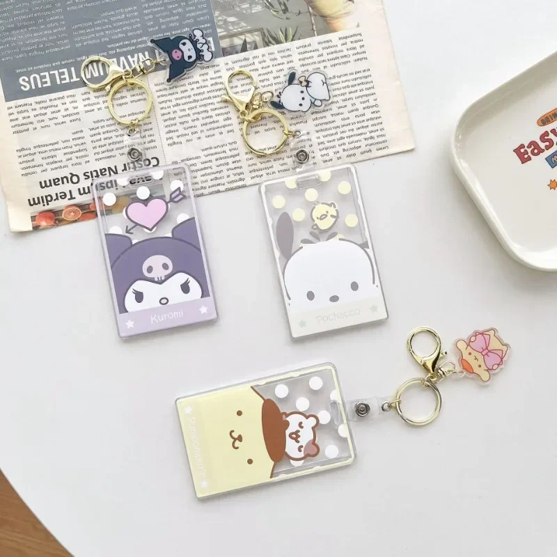 Sanrio Kuromi sleutelhanger anime cartoon paar tas hanger sleutelhanger mannen vrouwen sleutelhanger accessoires student bus ID deur kaart geval