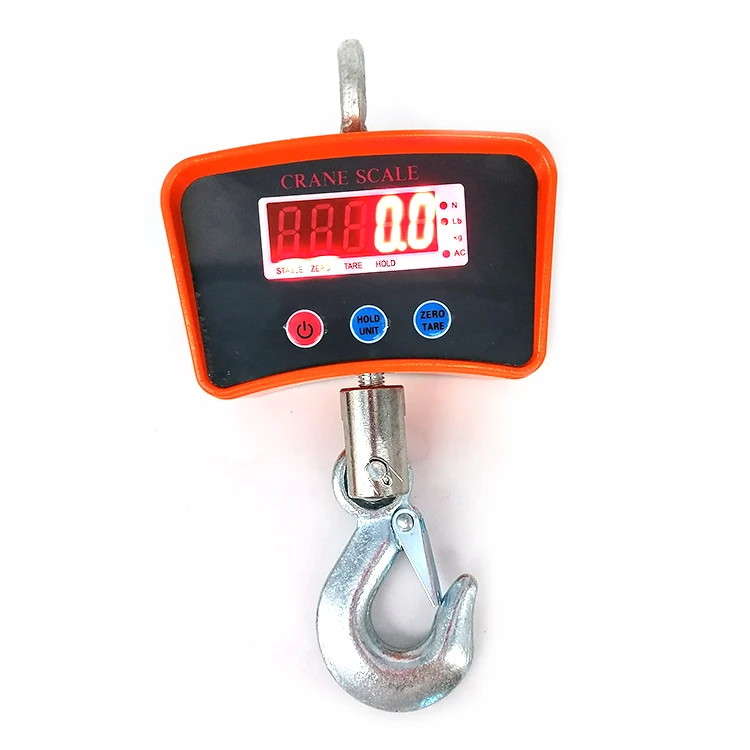 1000Kg Black Orange Aluminum Alloy Hook Digital Weight Weighing crane Scale hanging scale