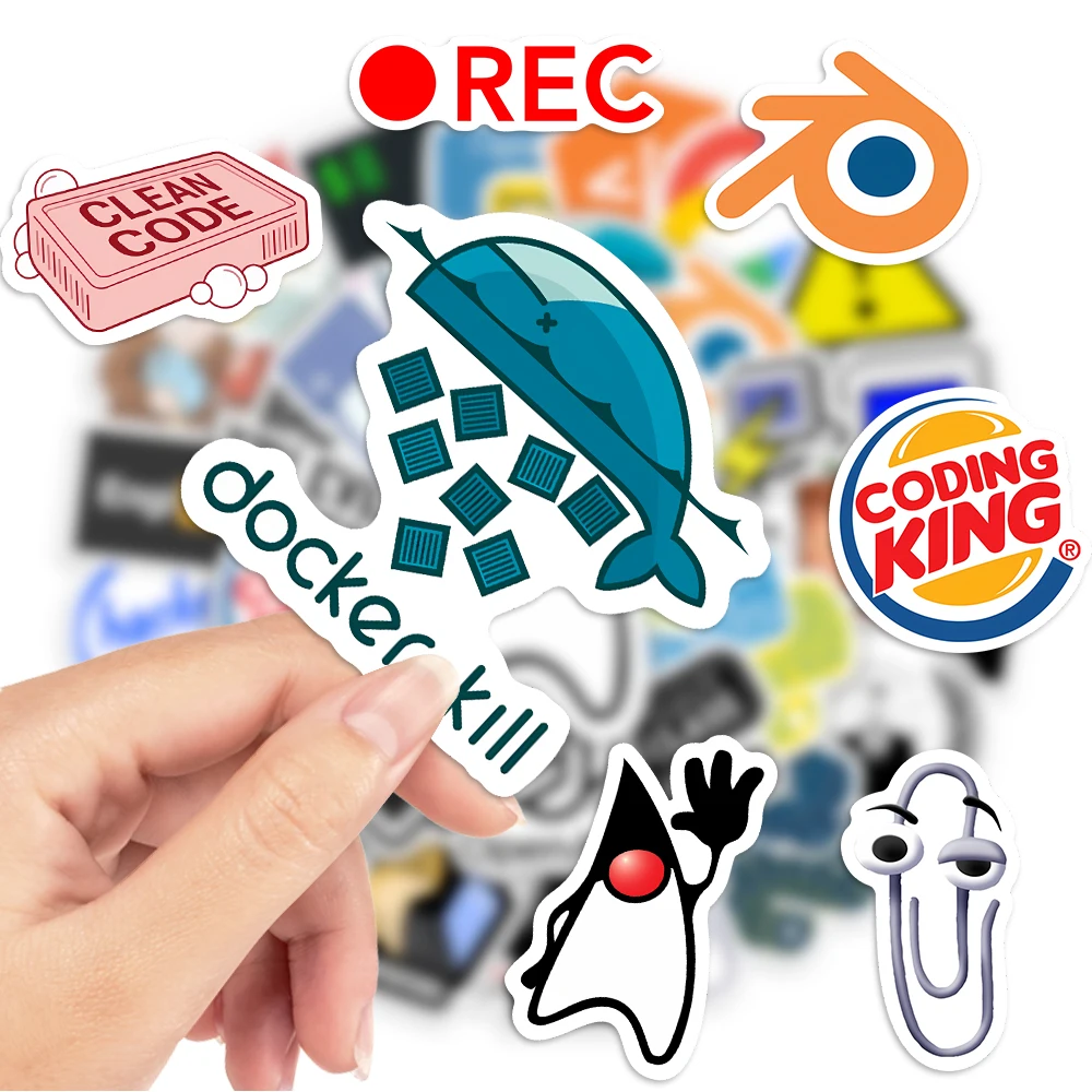 สนุกนักพัฒนาการเขียนโปรแกรมสติกเกอร์การประยุกต์ใช้โลโก้รูปลอกกันน้ําสําหรับแล็ปท็อปสมุดภาพกระเป๋าโทรศัพท์ตกแต่ง