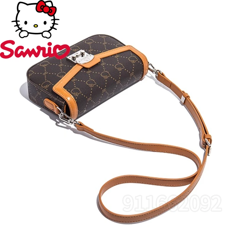  Hello Kitty New Women's Shoulder Messenger Bag Luxury Brand Original Women's Shoulder Bag Cartoon Print Underarm Bag