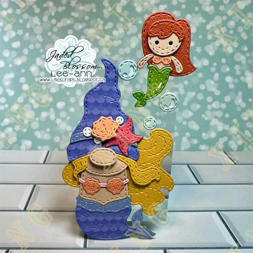 New Mermaid Add Ons Make a Splash Gnomie Metal Cutting Die Stamps Stencils Scrapbook Embossed Paper Card Album Craft Template