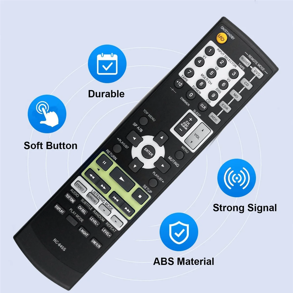 RC-645S Replace Remote Control for Onkyo Home Theater System HT-S4100 TX-SR304 TX-SR304S HT-S4100S HTS4100 TXSR304