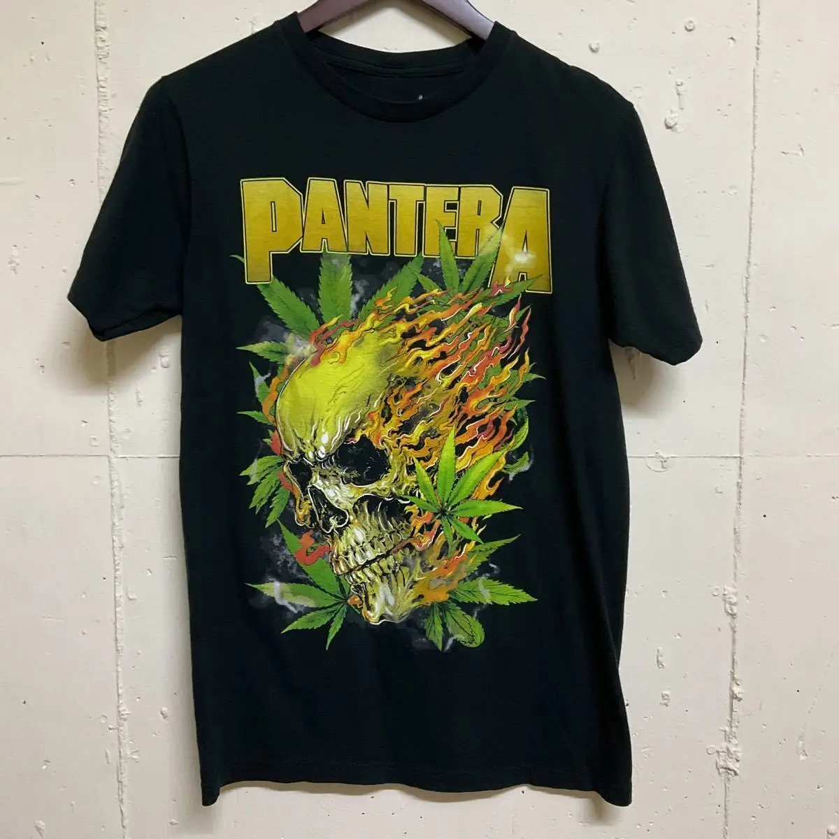 Pantera Band T-Shirt Van T Short Sleeve M Old Clothes Black Skull Print