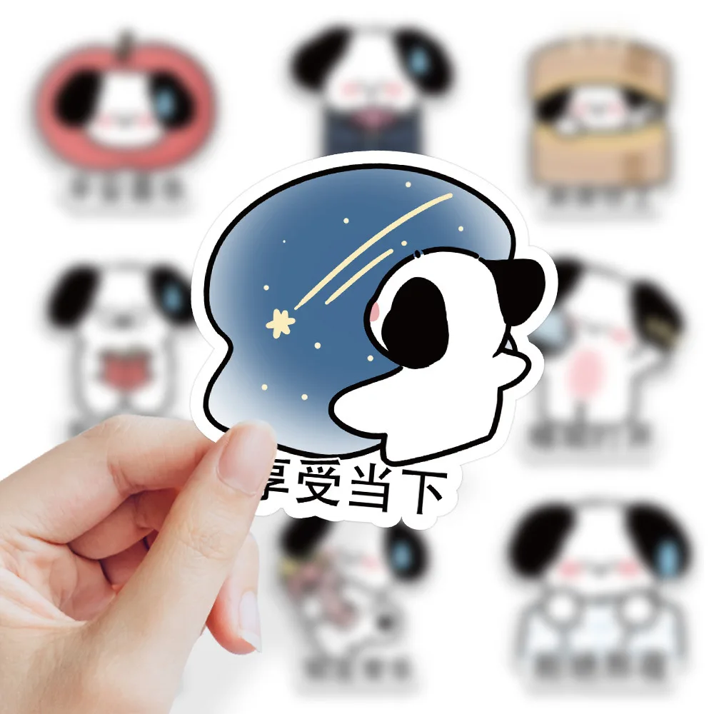 Cute Little Dog Adesivos, Pacote de Expressão Animais, Citações Auspiciosas Clássicos, DIY Computer Decor Sticker para crianças, 10 Pcs, 50Pcs