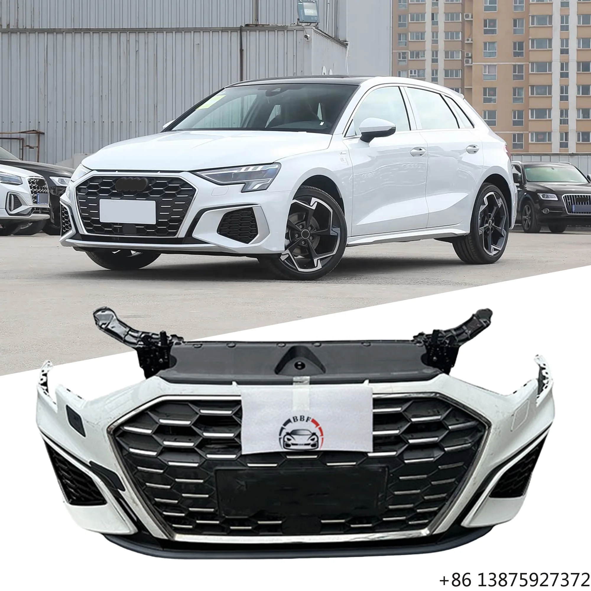 

Front Bumper Assembly with radiation for A3 A3L 8Y S-line 2021-2024 Body Kit Original Front Nose Cut