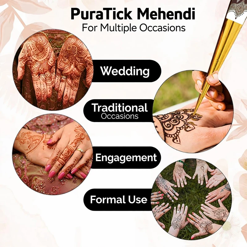 SUANGL 2/6 Pcs Henna Dark Brown All Natural Body Art Organic Herbal Temporary Tattoo | Ready To Use Henna | Pack of 2