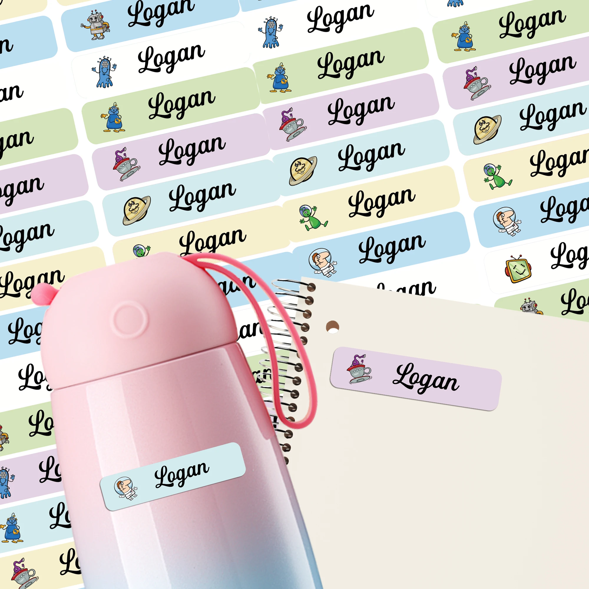 علامات اسم شخصية الغريبة حفلة عيد ميلاد زينة زجاجة تسمية ملصقات مقاومة للماء للأطفال لوازم حفلات استحمام الطفل #3