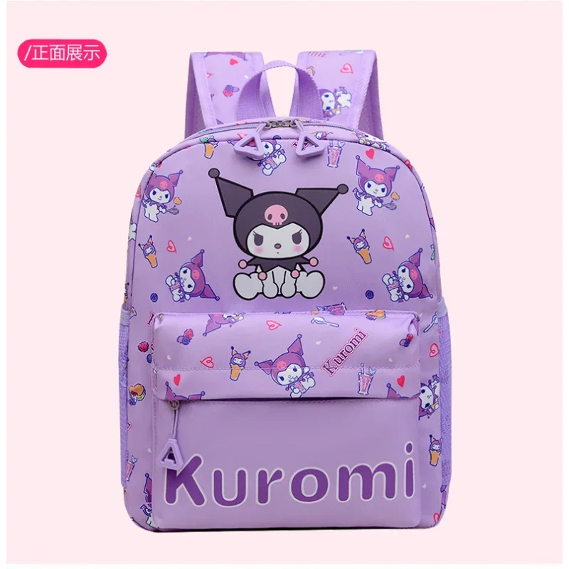 Nueva mochila escolar bonita y dulce de Hello Kitty de Sanrio para niños con estampado de dibujos animados Kulomi, mochila simple y fresca de gran capacidad