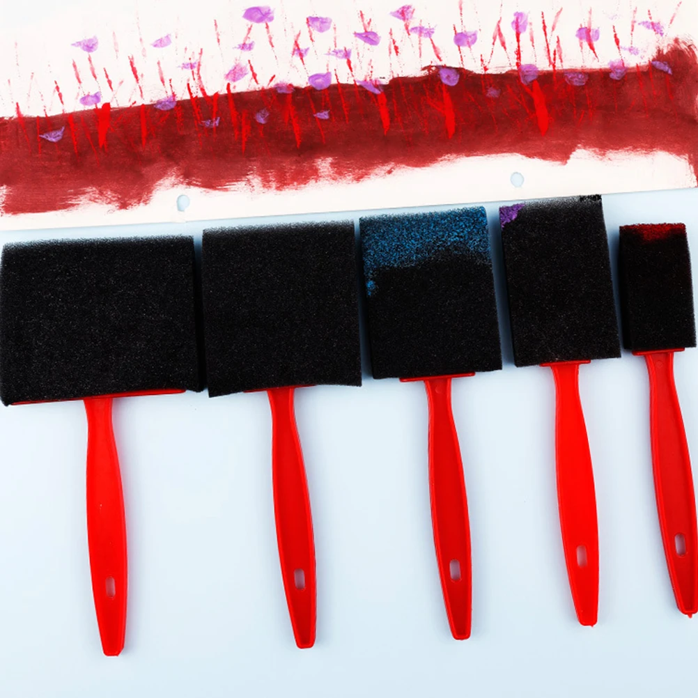 

15Pcs Kids Painting Sponge Brush Set Plastic Handle Drawing Tools for Children DIY Crafts Watercolor Acrylic Sponge