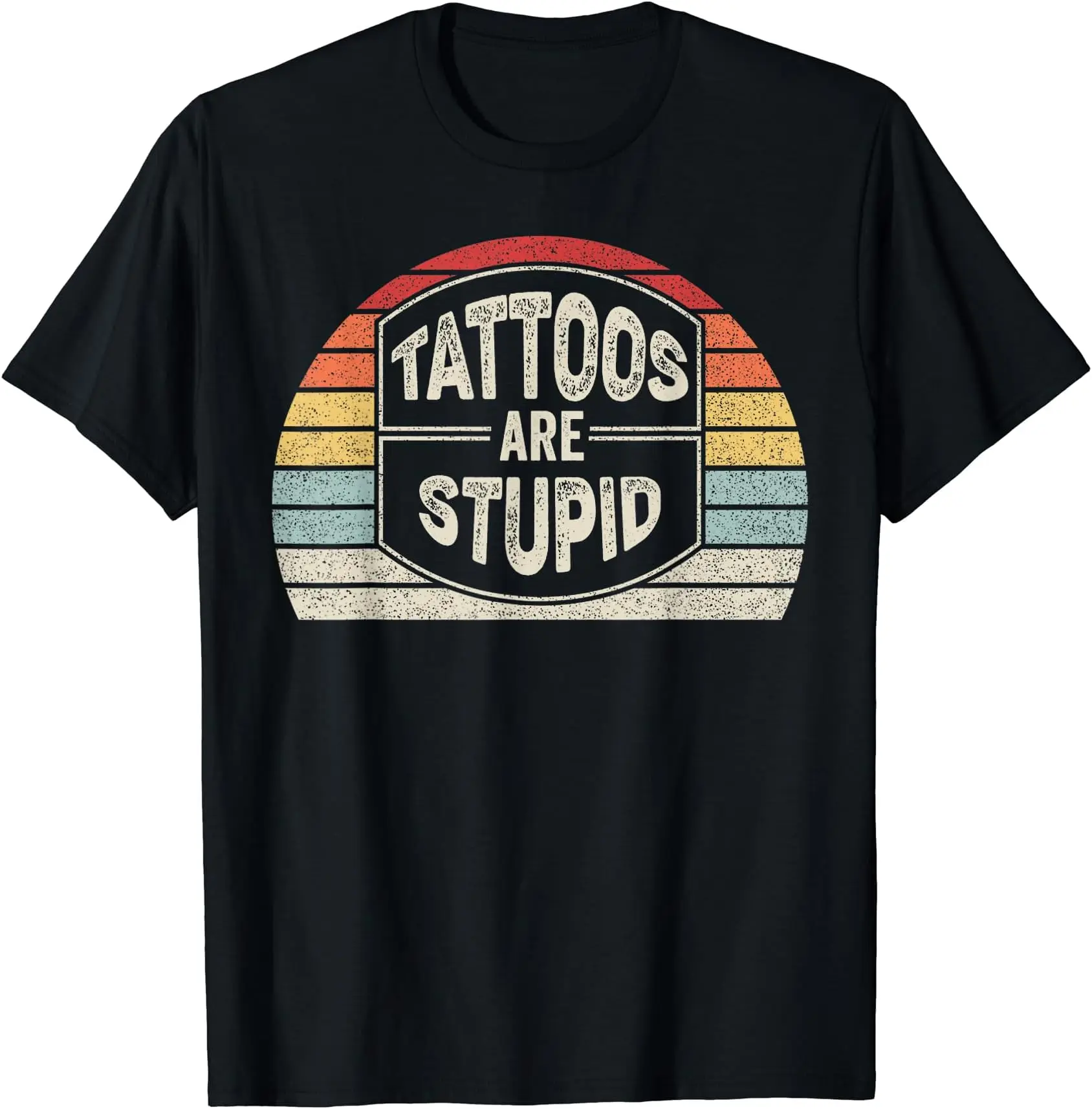 Retro Vintage Tattoos Are Stupid Funny Sarcastic TattooCartoon Printing Summer Short Sleeve Cartoon  