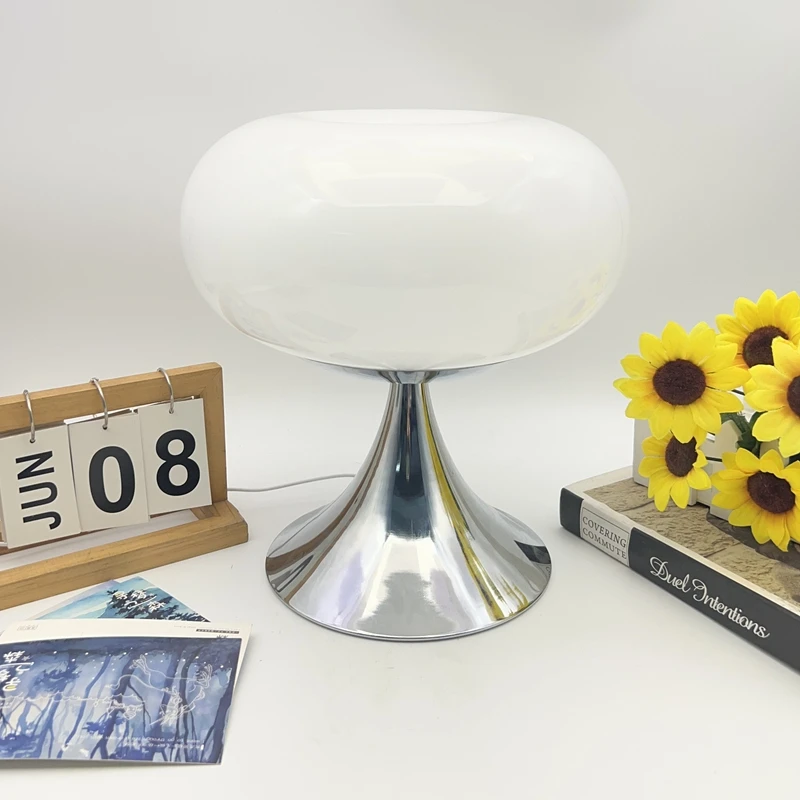 Murano Glass Table Lamp Fresh Fruit Round Bedside Light 3 Color Temp Bedroom Study Decor image 3