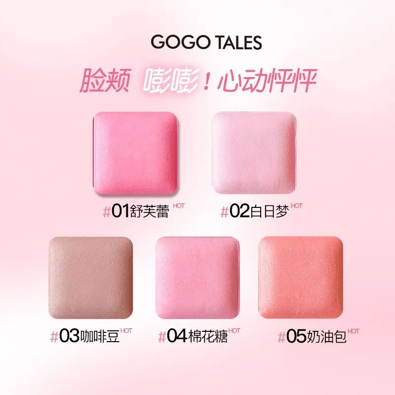 GOGO TALES Blush Palette Lunga Durata Facile Colore Opaco Pesca Blush Viso Schiarente Naturale Gonfiore Blush Trucco Rubor Maquillaje