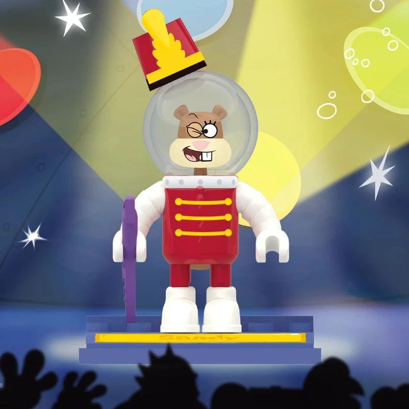 Senbao blocos de construção bob esponja calças quadradas clássico anime personagens mão montado brinquedos ornamentos presentes de aniversário das mulheres dos homens