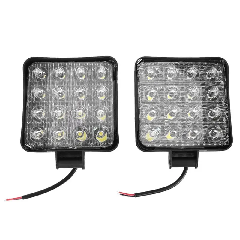 Excellent - 8 pièces, 48W, 6000K, lampes de travail carrées à LED, lampes de travail pour tracteur, SUV, camion, 4x4, 12V, 24V