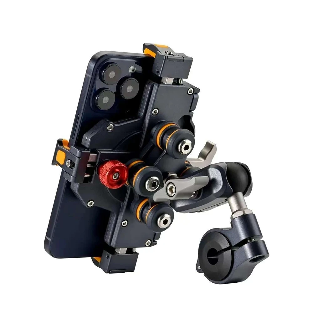 Alloy Motorcycle Phone Holder Universal High Quality Anti-Shake Motorcycle Mobile Stand 360° Adjustable Motos Navigation Bracket
