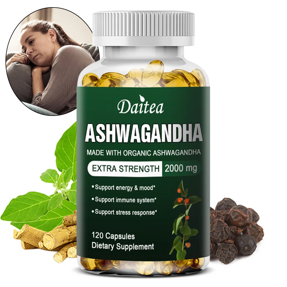 Organic Ashwagandha Extra Capsule Energy & Endurance Supplement Brain & Memory Relief Stress Deep Sleep Vegetarian Capsule