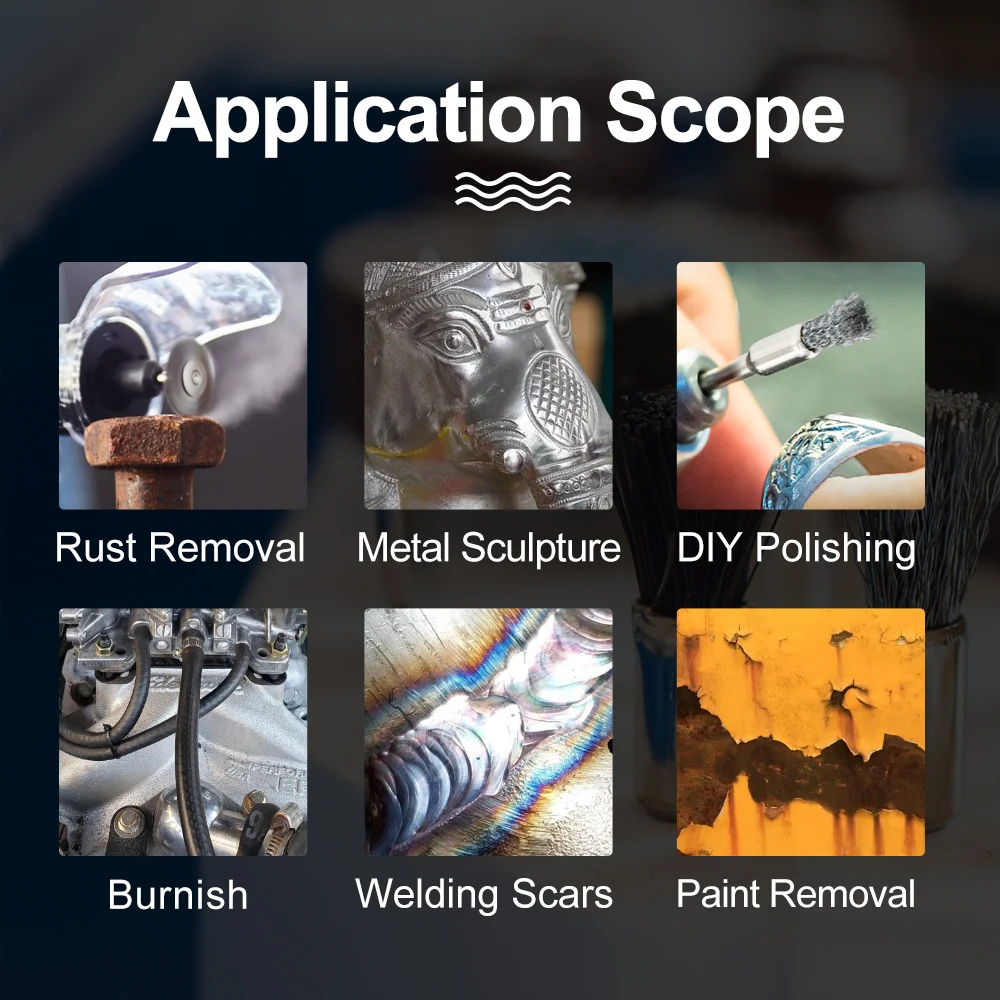 CMCP مجموعة فرشاة عجلة أسلاك الفولاذ 3.0 مللي متر عرقوب لأداة دريمل الدوارة أداة تلميع المعادن فرشاة أداة جلخ