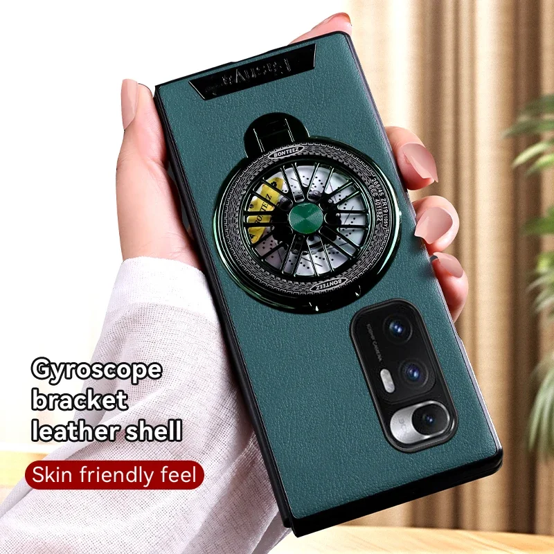 

Built-in Metal Holder Bracket Lens Protection Silicone Soft Phone Case for Xiaomi Mix Fold Shockproof Leather Back Cover Cases