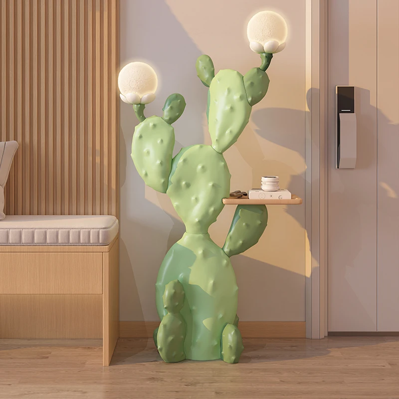 Große moderne Dopamin-Kaktus-Stehlampe, doppelseitiger Sofa-Beistelltisch, einzigartige Wohnzimmer-Dekoration, sicheres Material, Heimbeleuchtung