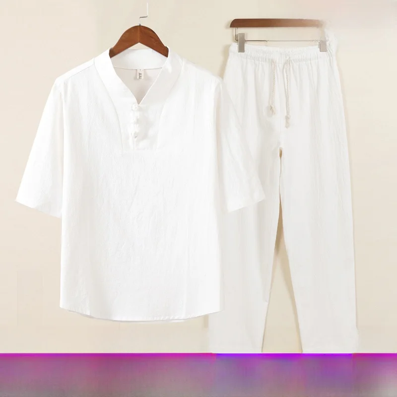 

Мужская повседневная хлопковая футболка свободного кроя Zen Fashion для медитации, оздоровительной терапии, чайной церемонии, городского стиля, с коротким рукавом и V-образным вырезом