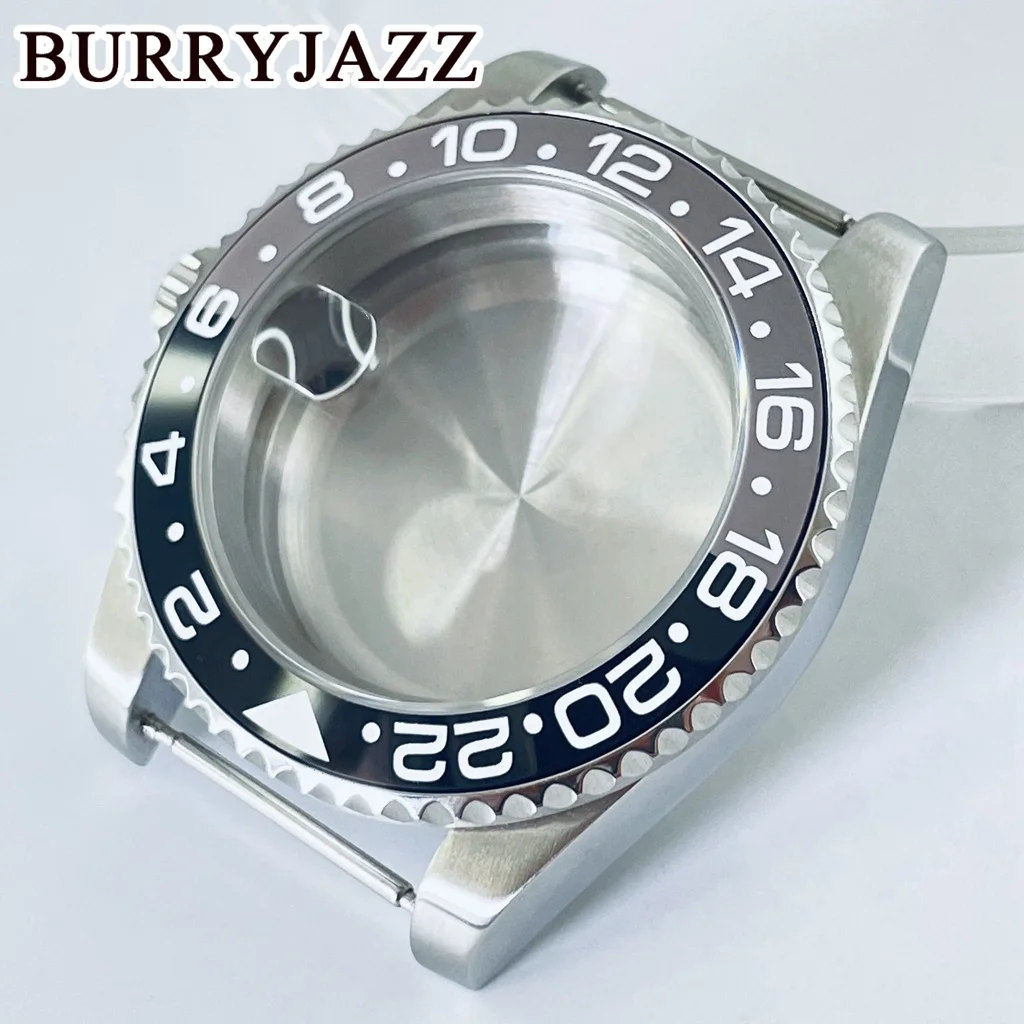 Burryjazz 40มม. GMT เคส NH35 NH36 NH38 NH34 NH70 NH72 ETA2824 PT5000เคสแซฟไฟร์ฝาดอกสว่านหัวเพชร