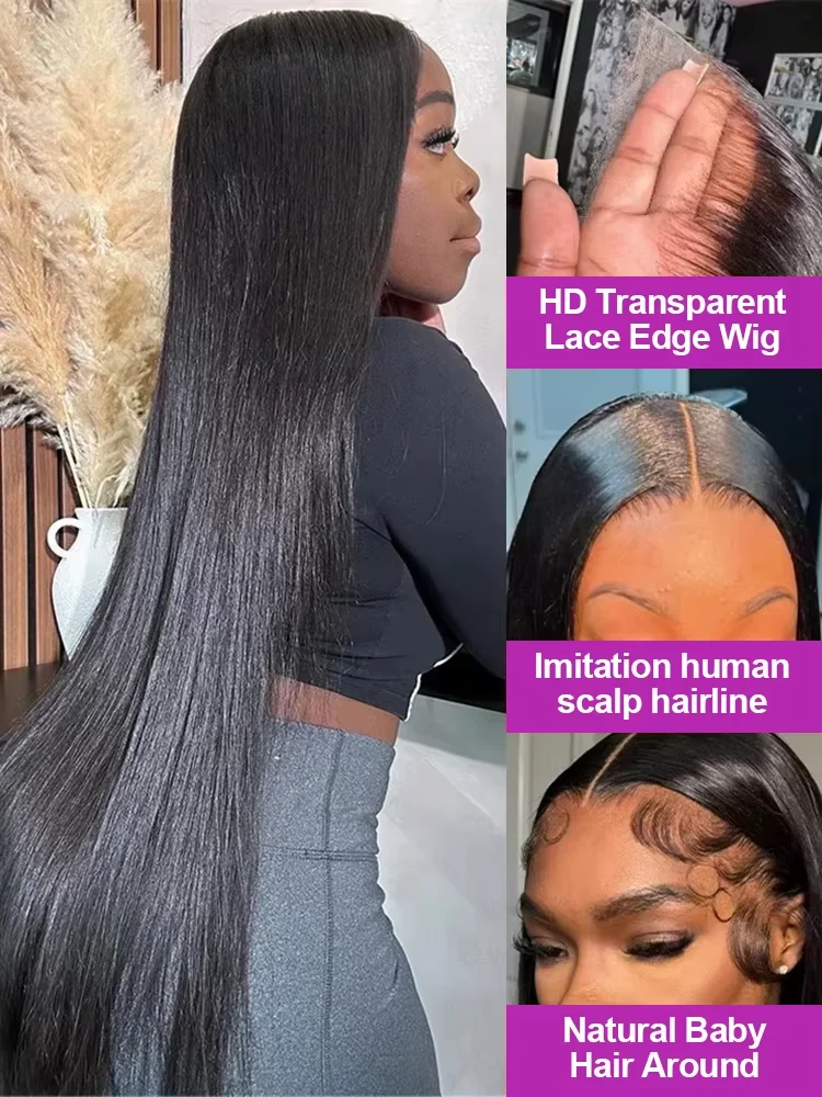 IRoshion Hair 200 Density 30 40 Bone Straight 13X6 HD Lace Frontal Human Hair Wigs Remy Martin of Brazilian 13X4 Lace Front Wig