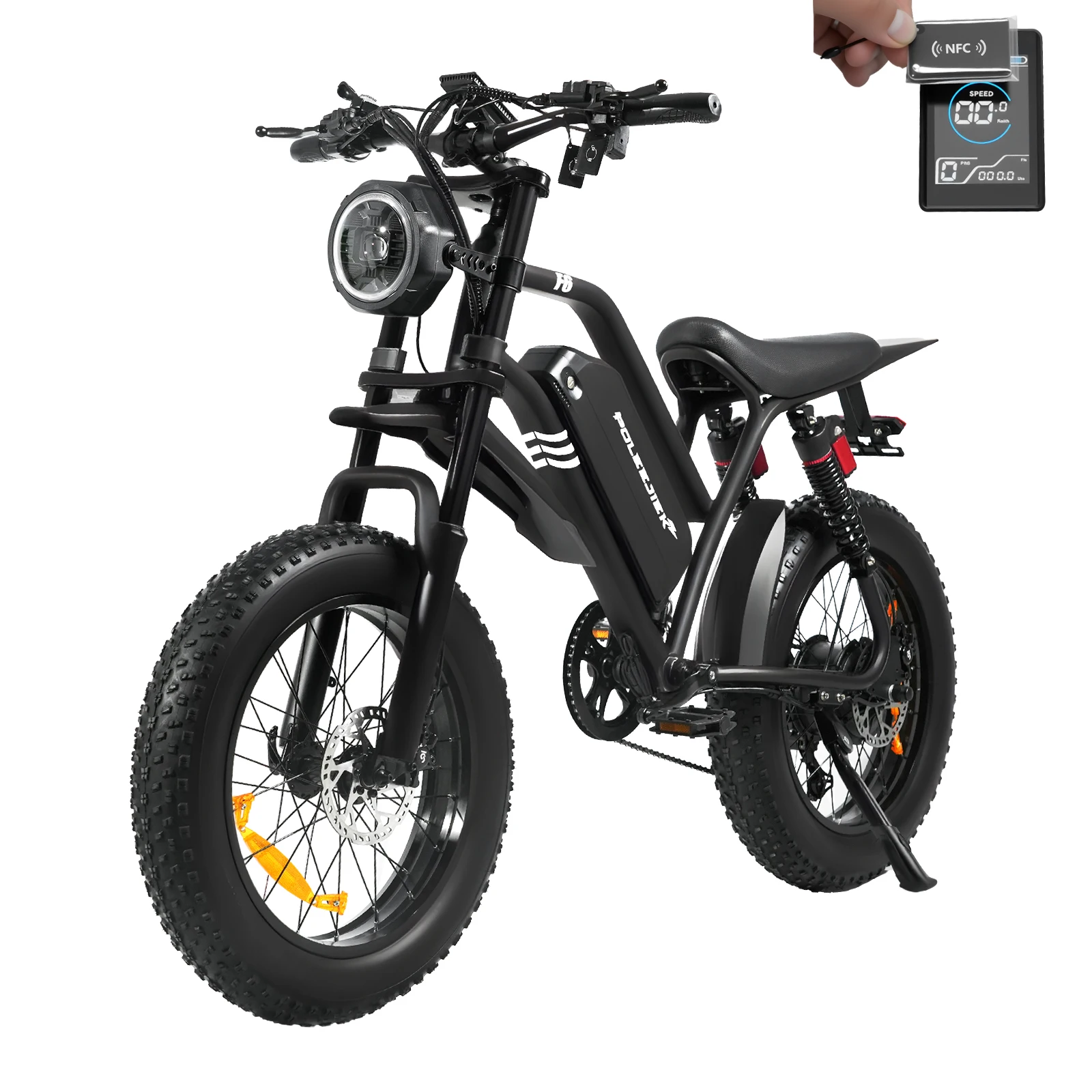 

Электрический велосипед-грязевой велосипед для взрослых — аккумулятор 48 В–20 Ач, внедорожный электровелосипед Peak-1500 Вт, электрический велосипед с толстыми шинами 20 дюймов, замок NFC, 7 скоростей